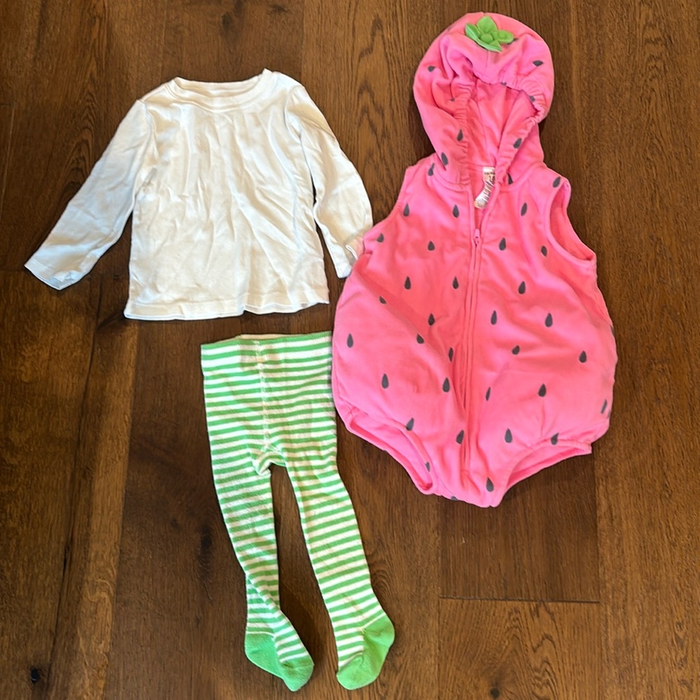 Carter’s 3 piece strawberry outfit/costume size 18 mo